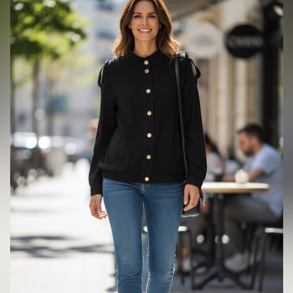 Halston Cotton Cargo Military Style Jacket Size Xl